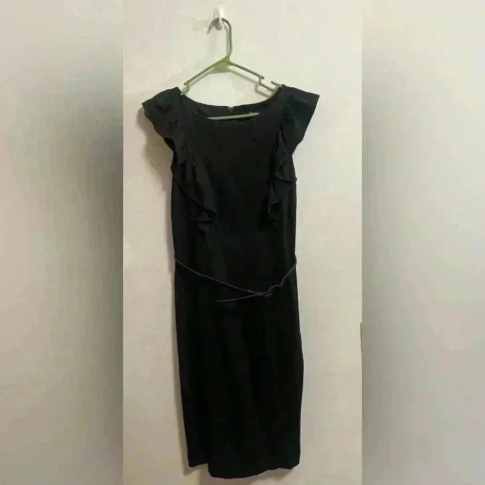 EXPRESS‎ - Midi Body Con Ruffle Sleeve Belted Dress